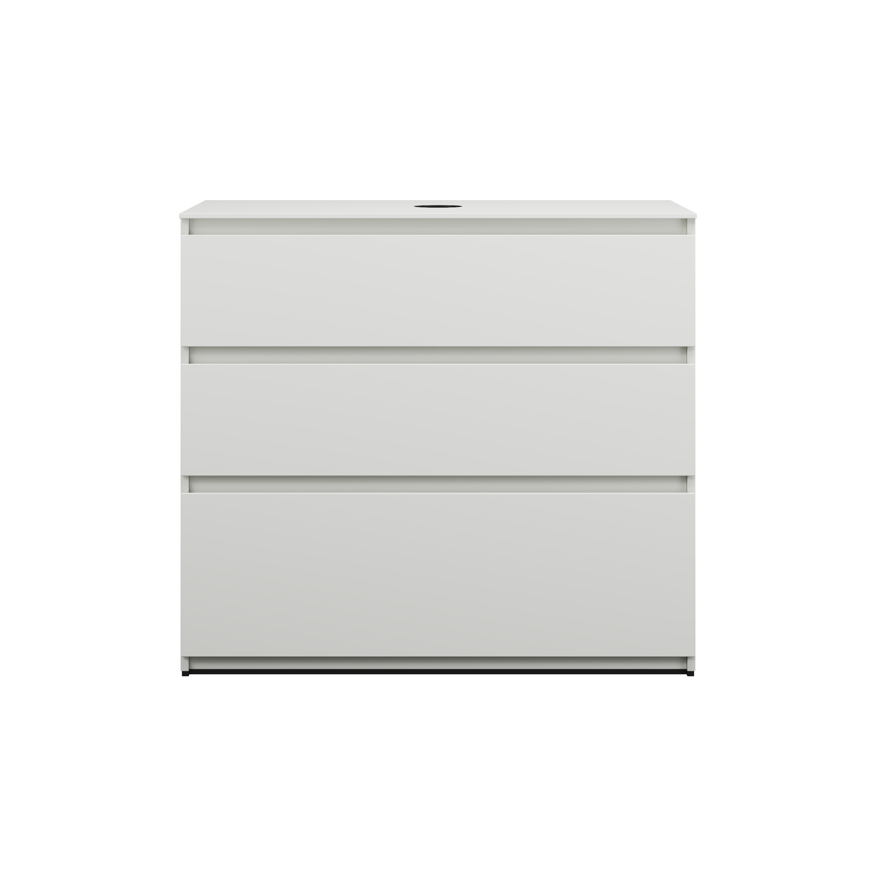 Bild von Burgbad Lin20 Waschtischunterschrank inklusive Konsolenplatte, 3 Auszüge, Tiefe 487mm, 1002x487x900mm, WWYJ100, Farbe (Front/Korpus): Weiß Hochglanz