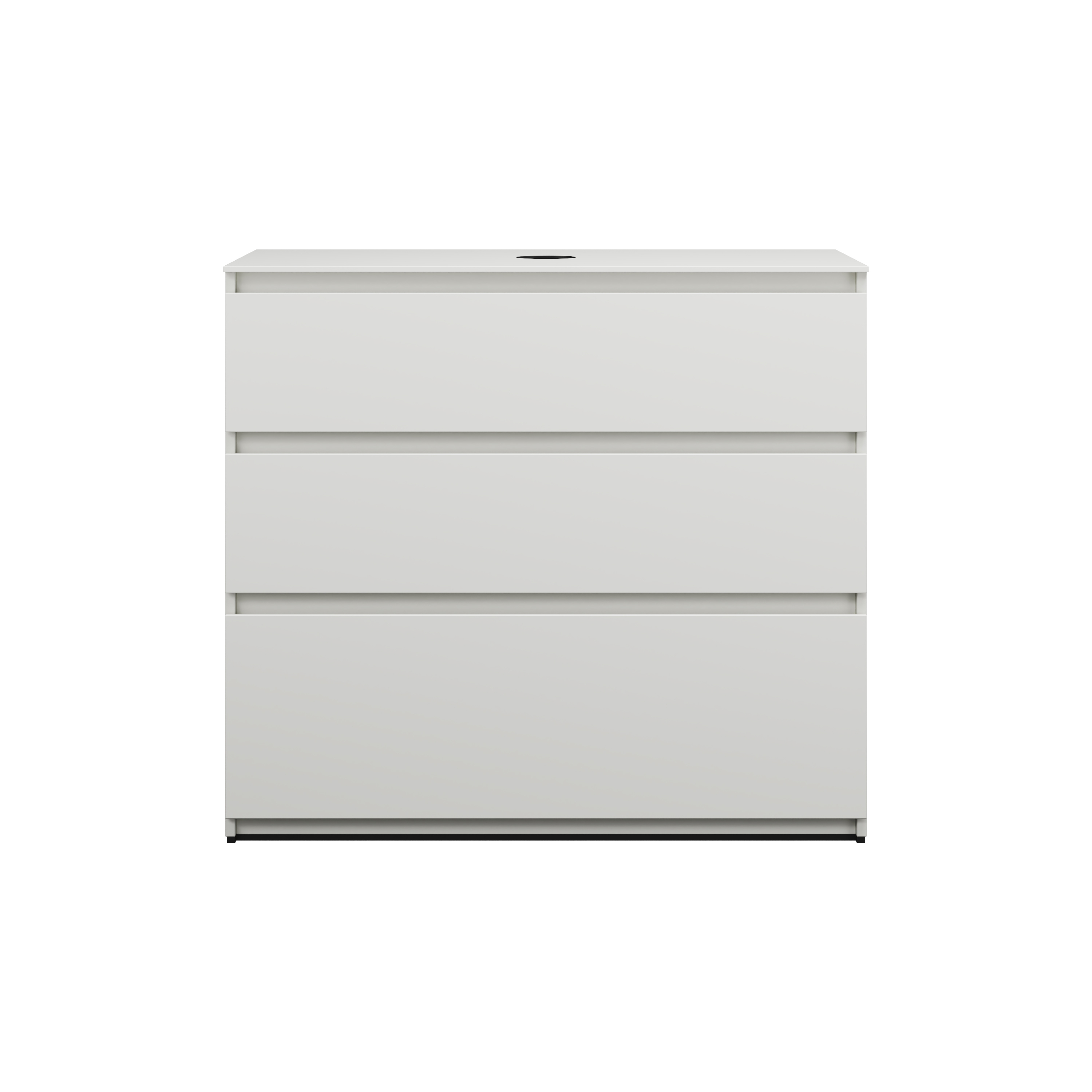 Bild von Burgbad Lin20 Waschtischunterschrank inklusive Konsolenplatte, 3 Auszüge, Tiefe 487mm, 1002x487x900mm, WWYJ100, Farbe (Front/Korpus): Weiß Matt