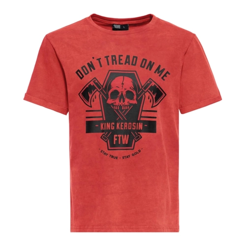 Bild von King Kerosin Herren T-Shirt Print T-Shirt Kurzarmshirt Acid Washed Unikat Vintage Look