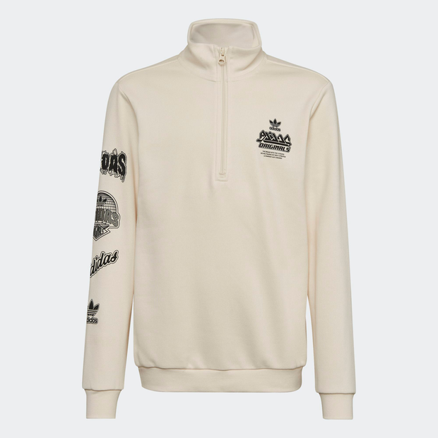 Bild von Adidas Adicolor Multi Logo Unisex Sweatshirts - Weiß - Größe: 129 - 134 CM - Baumwoll-Frottee - Foot Locker
