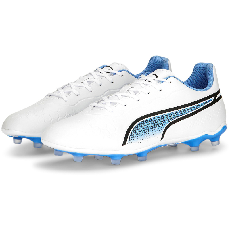 Bild von PUMA King Match FG/AG Fußballschuhe 01 - PUMA white/PUMA black/blue glimmer/ultra orange 46