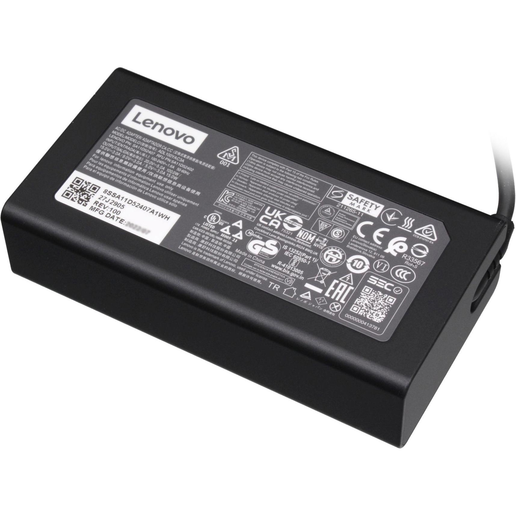 Bild von Lenovo 5A11D52402 (100 W), Notebook Netzteil, Schwarz