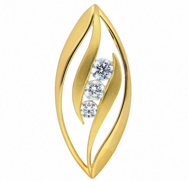 Bild von Adelia´s Kettenanhänger 585 Gold Anhänger mit Zirkonia, mit Zirkonia Goldschmuck für Damen