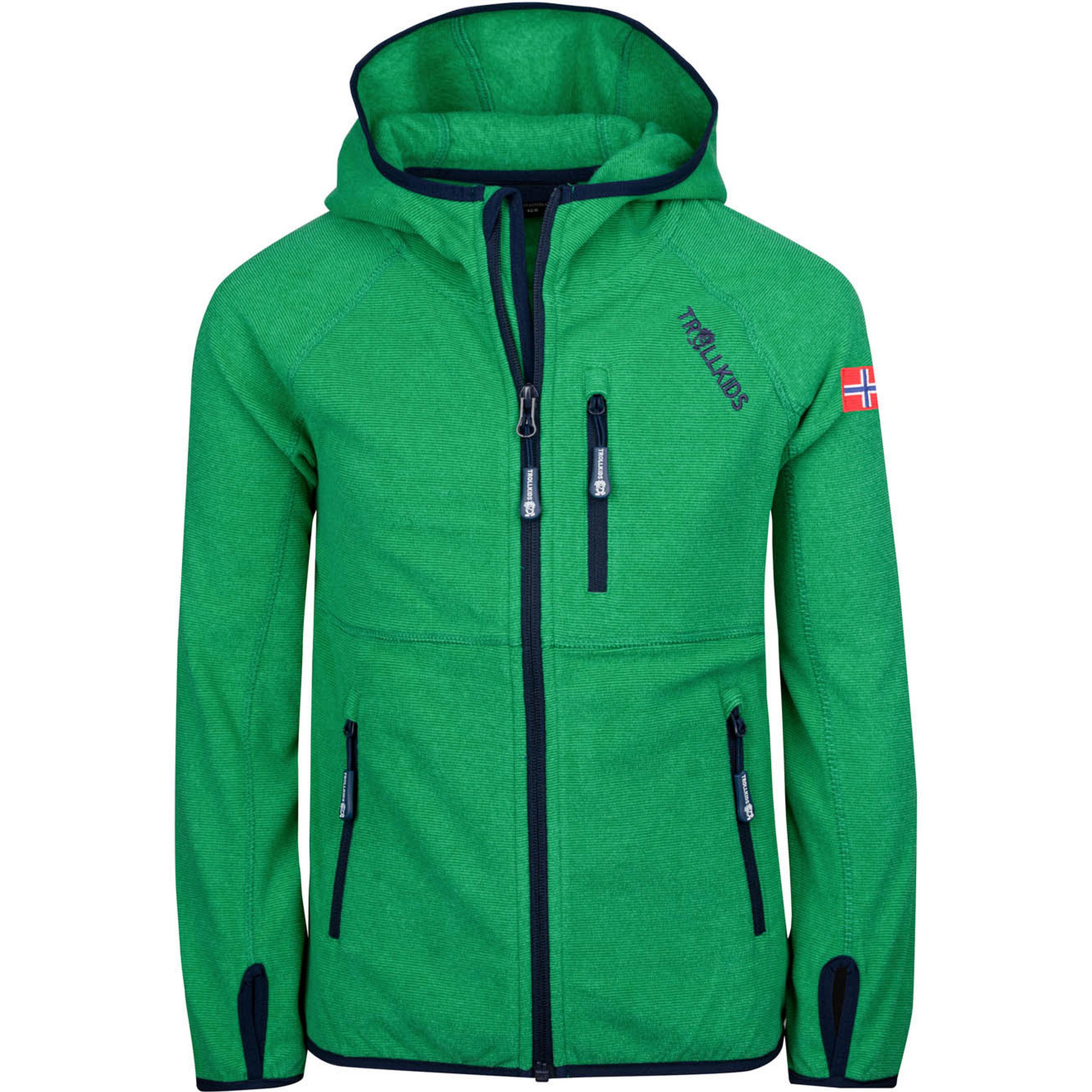 Bild von Trollkids Sandefjord Fleece Jacke, Pfeffergrün/Marineblau, Größe 116