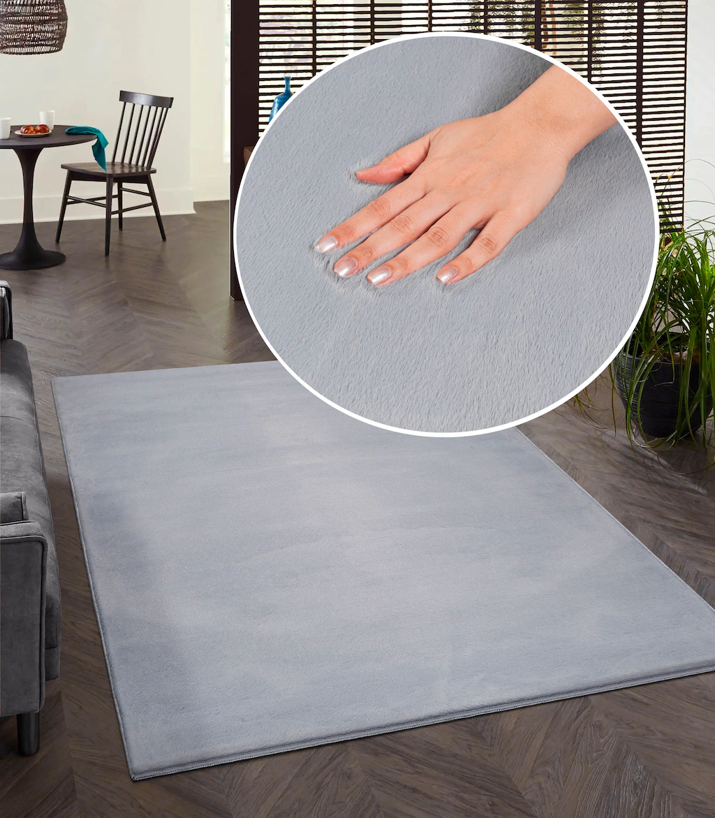 Bild von merinos Teppich "Focus 47", rechteckig, 11 mm Höhe, Fellteppich, weich und elegant, Wohnzimmer, Schlafzimmer