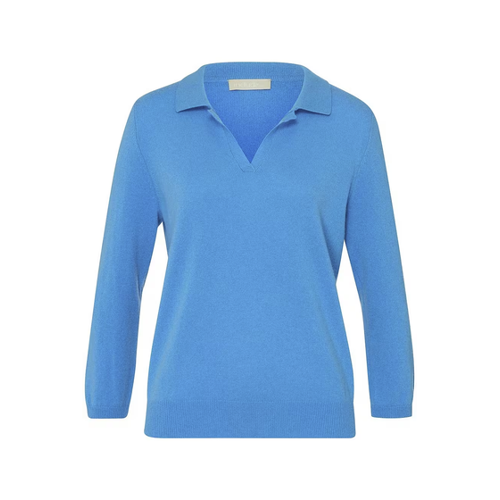 Bild von INCLUDE Polo-Pullover mit 3/4-Arm in Enzianblau