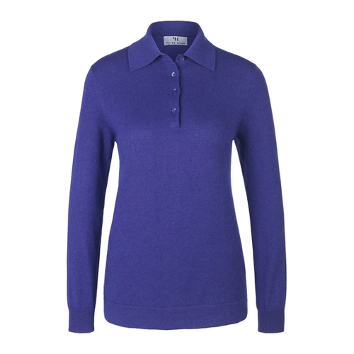 Bild von Polo-Pullover Modell Pia von PETER HAHN in lila, Gr. 36 / S - Seide