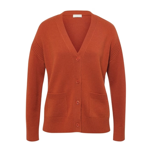 Bild von Strickjacke V-Ausschnitt von INCLUDE in Terracotta-Melange