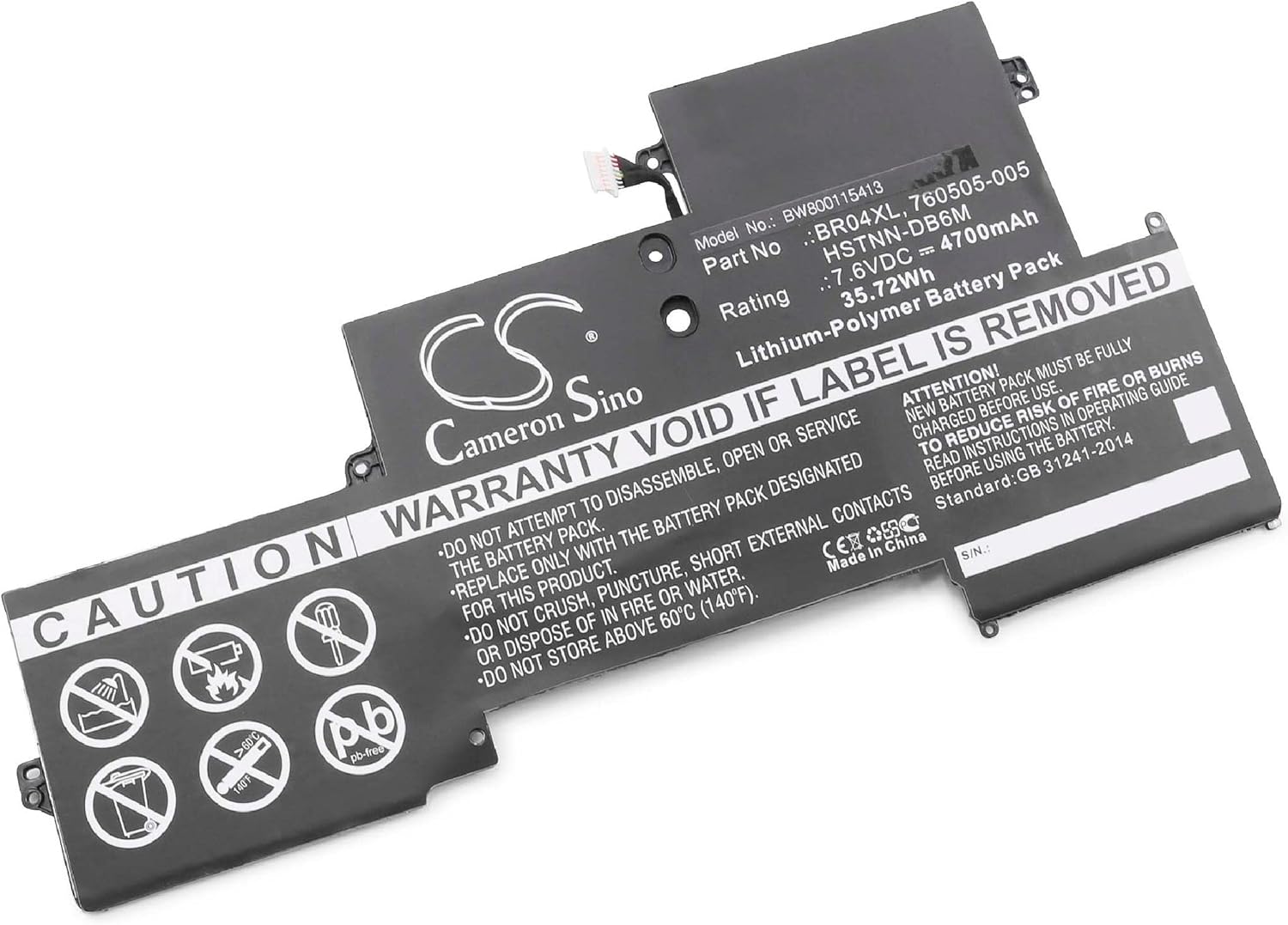 Bild von vhbw Akku kompatibel mit HP EliteBook Folio 1020 G1-M5W49US, Folio 1020 G1-M6L10UC Notebook (4700mAh, 7,6V, Li-Polymer)