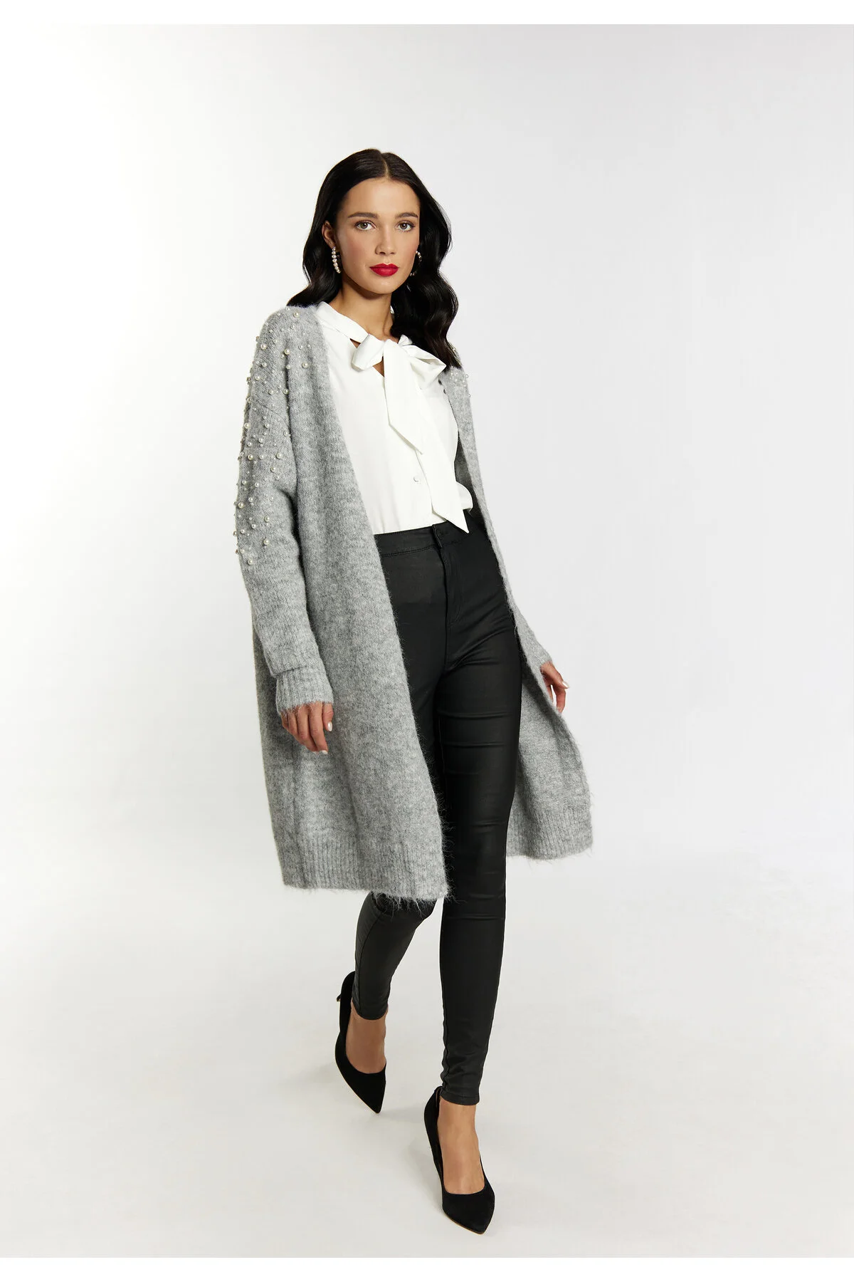 Bild von Faina Strickjacke Grau Regular Fit für Damen - M