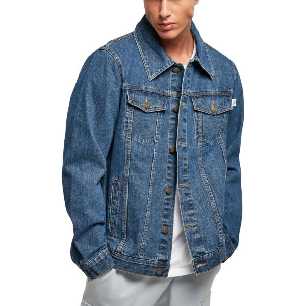 Bild von Urban Classics - Organic Basic Denim Mid Indigo Washed - Jeansjacke - Blau - S - 100% Baumwolle,Denim