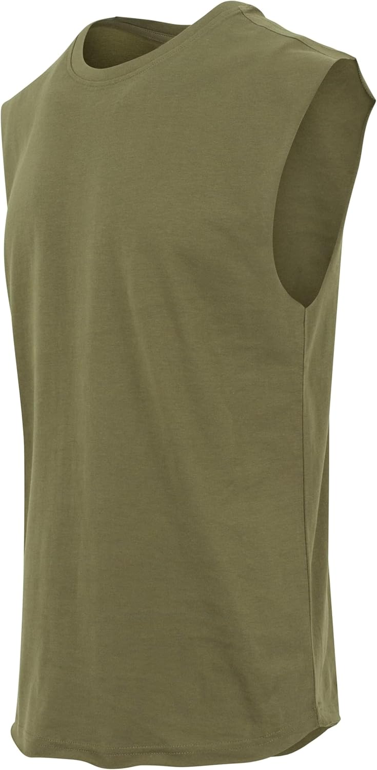 Bild von Urban Classics Herren T-Shirt Open Edge Sleeveless Tee, ärmelloses T-Shirt für Männer, Rundhals, Baumwolle, unionbeige, M