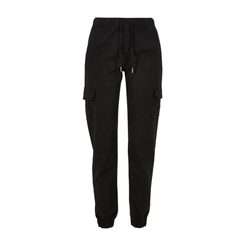 Bild von Urban Classics Cargo-Jogginghose mit Hoher Taille für Damen – Schwarz