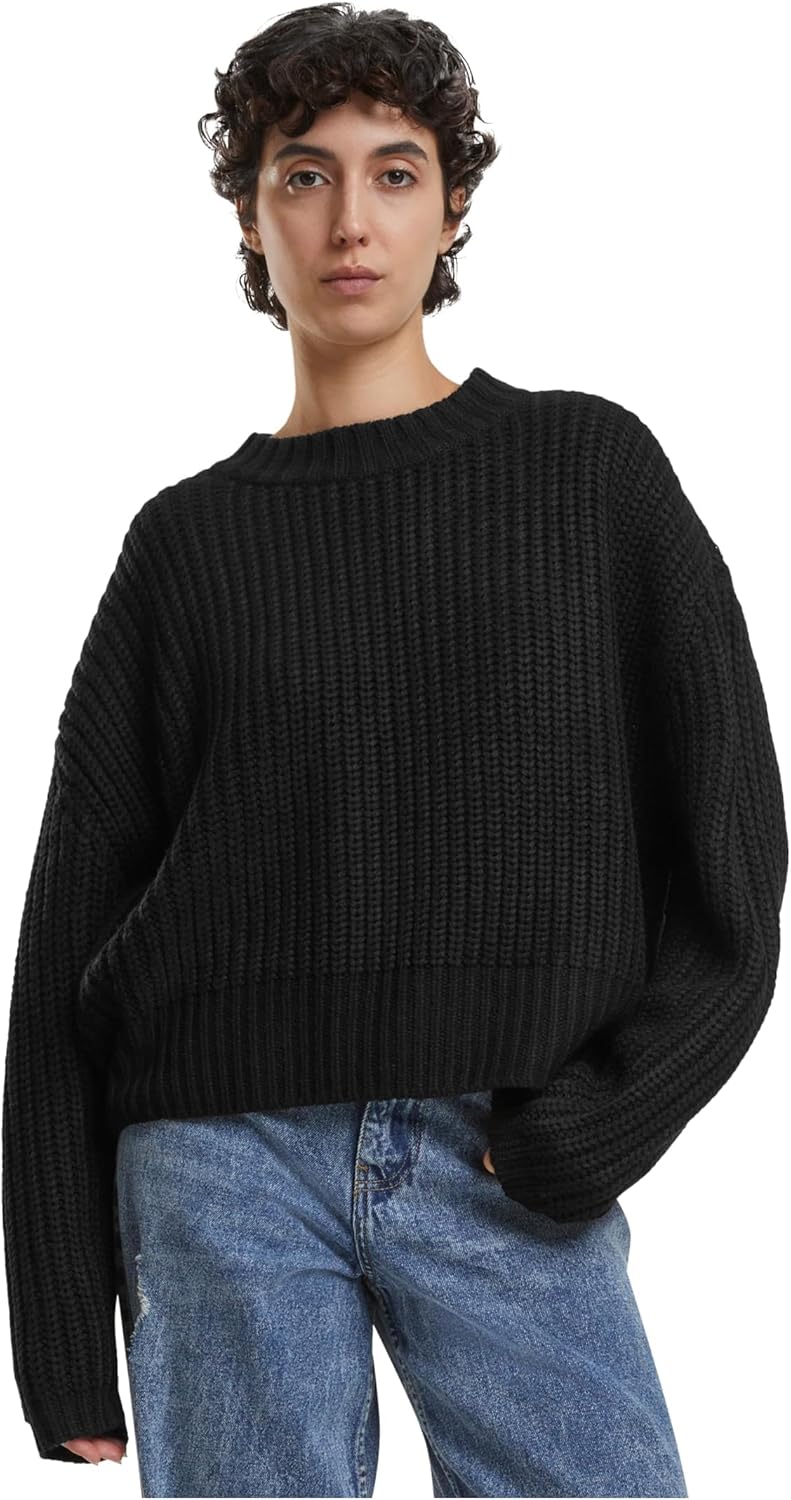 Bild von Urban Classics Women's TB7093-Ladies Wide Basic Oversized Sweater Shirt, Black, XXX-Large