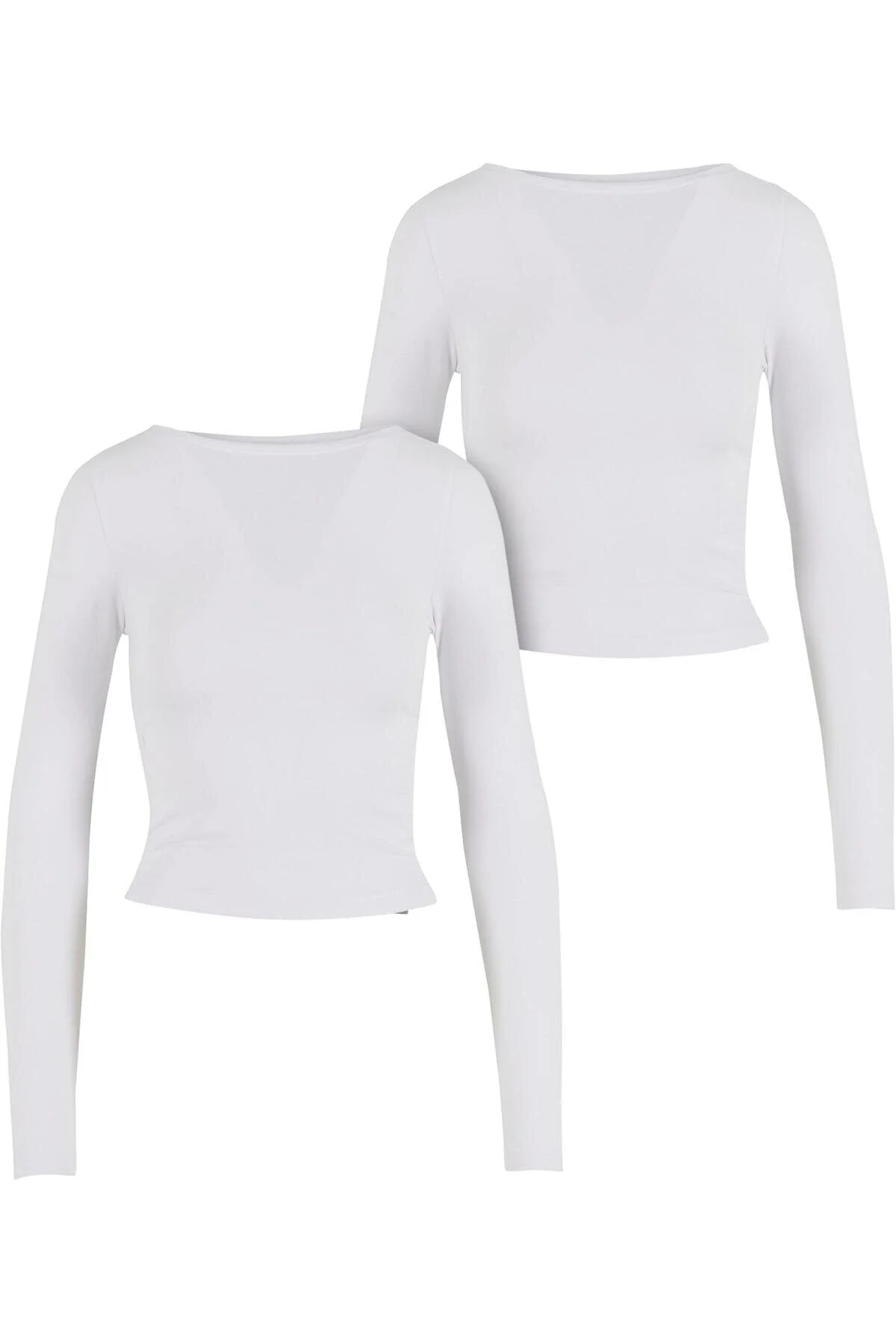 Bild von Urban Classics Langarmshirt Mit Rüschen, Super Slim, 2er-pack für Damen - S