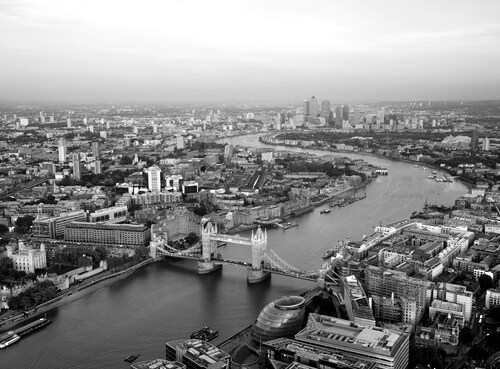 Bild von Papermoon Fototapete »London Schwarz & Weiß«