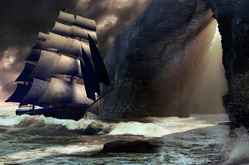 Bild von Papermoon Fototapete »Großes Schiff«