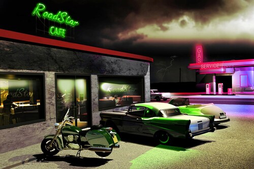 Bild von Papermoon Fototapete »Cafe«