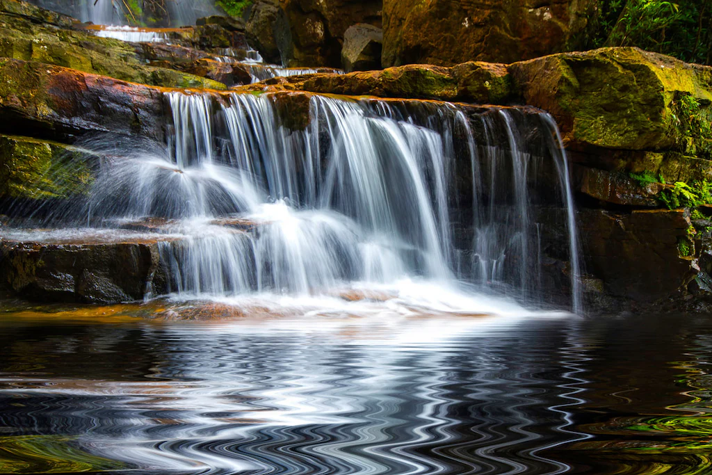 Bild von Papermoon Fototapete "Kleiner Waserfall in Wald"