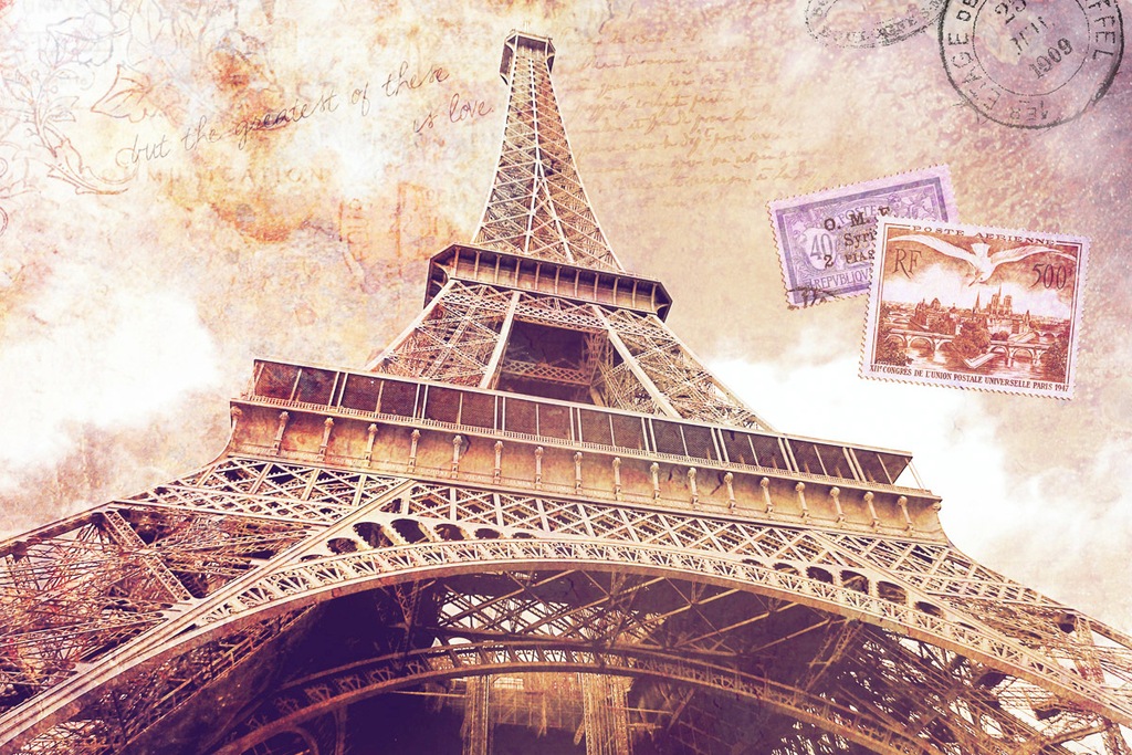 Bild von Papermoon Fototapete "Eiffelturm"