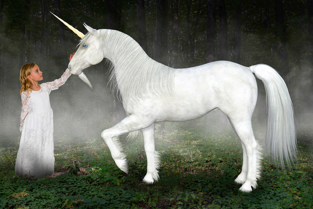 Bild von Papermoon Fototapete "Einhorn Hoffnung Liebe Frieden"