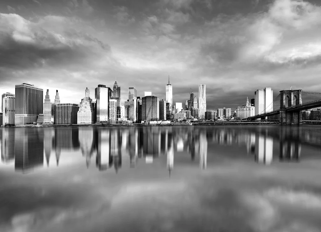 Bild von Papermoon Fototapete "New York Schwarz & Weiß"