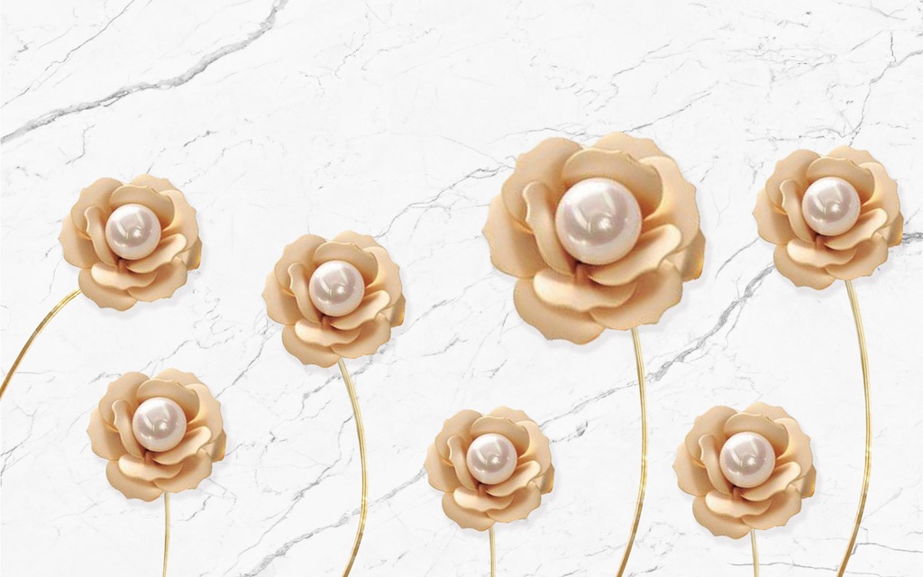 Bild von Papermoon Fototapete "Muster mit Blumen"