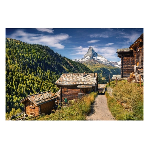 Bild von Papermoon Fototapete »Häuser in berg Landschaft«