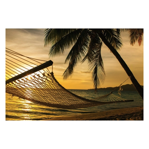 Bild von Papermoon Fototapete "Hängematte am Strand"