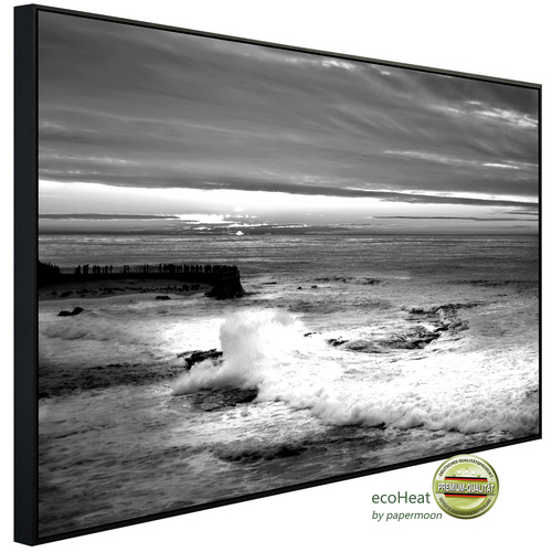 Bild von papermoon Infrarotheizung »EcoHeat - Strand Schwarz + Weiss«, Matt-Effekt - bunt