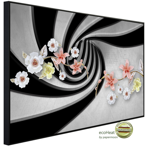 Bild von papermoon Infrarotheizung »EcoHeat - Abstrakt 3D Effekt mit Blumen«, Matt-Effekt - bunt
