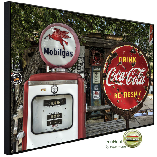 Bild von papermoon Infrarotheizung »EcoHeat - Alte Tankstelle«, Matt-Effekt - bunt