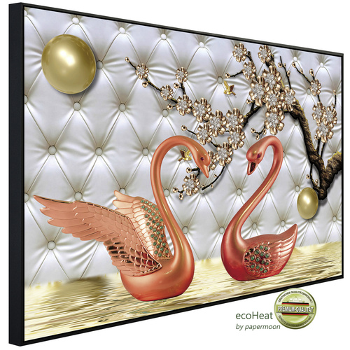 Bild von papermoon Infrarotheizung »EcoHeat - Muster mit Schwänen«, Matt-Effekt - bunt