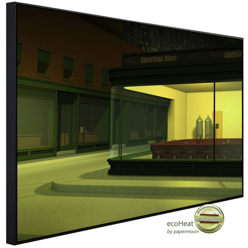 Bild von papermoon Infrarotheizung »EcoHeat - American Diner bei Nacht«, Matt-Effekt - bunt