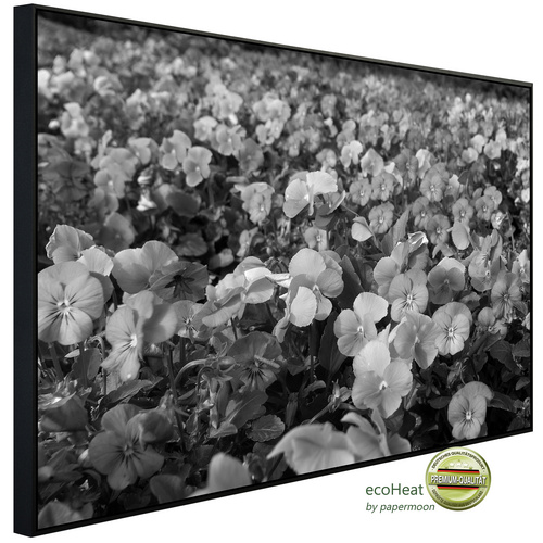Bild von papermoon Infrarotheizung »EcoHeat - Blumen Schwarz + Weiss«, Matt-Effekt - bunt