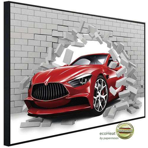 Bild von papermoon Infrarotheizung »EcoHeat - Auto durch Mauer«, Matt-Effekt - bunt