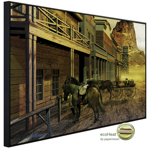 Bild von papermoon Infrarotheizung »EcoHeat - Wilder Westen Stadt«, Matt-Effekt - bunt