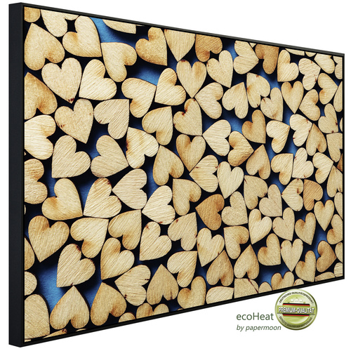 Bild von papermoon Infrarotheizung »EcoHeat - Holzherzen«, Matt-Effekt - bunt