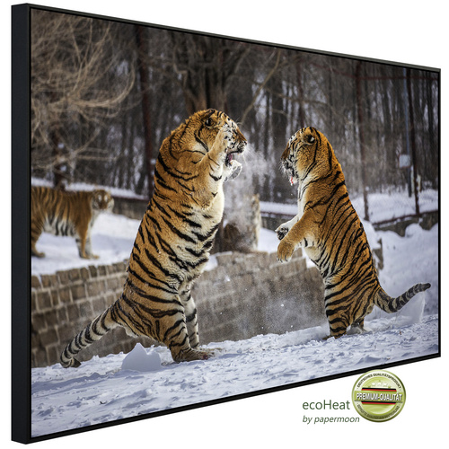 Bild von papermoon Infrarotheizung »EcoHeat - Kampf gegen Sibirische Tiger«, Matt-Effekt - bunt