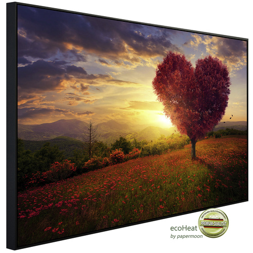 Bild von papermoon Infrarotheizung »EcoHeat - Herzbaum in Blumenwiese«, Matt-Effekt - bunt