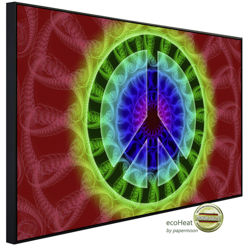 Bild von papermoon Infrarotheizung »EcoHeat - Psychedelisches Friedenszeichen«, Matt-Effekt - bunt