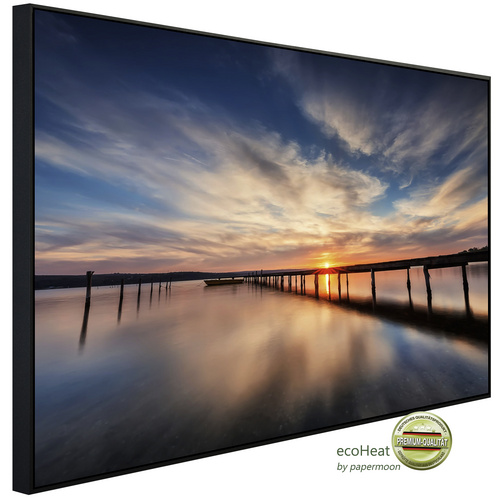 Bild von papermoon Infrarotheizung »EcoHeat - Lake Sunset Wooden Pier«, Matt-Effekt - bunt