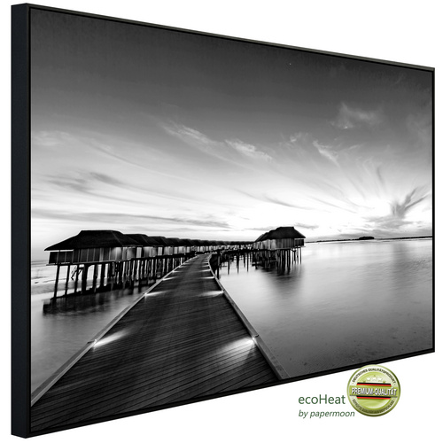 Bild von papermoon Infrarotheizung »EcoHeat - Steg im Wasser Schwarz + Weiss«, Matt-Effekt - bunt