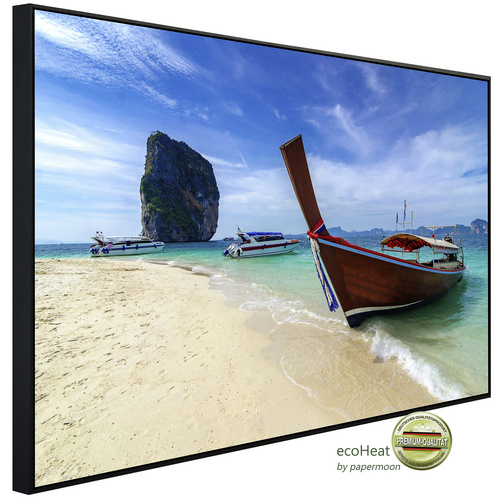 Bild von papermoon Infrarotheizung »EcoHeat - Boot am Strand«, Matt-Effekt - bunt