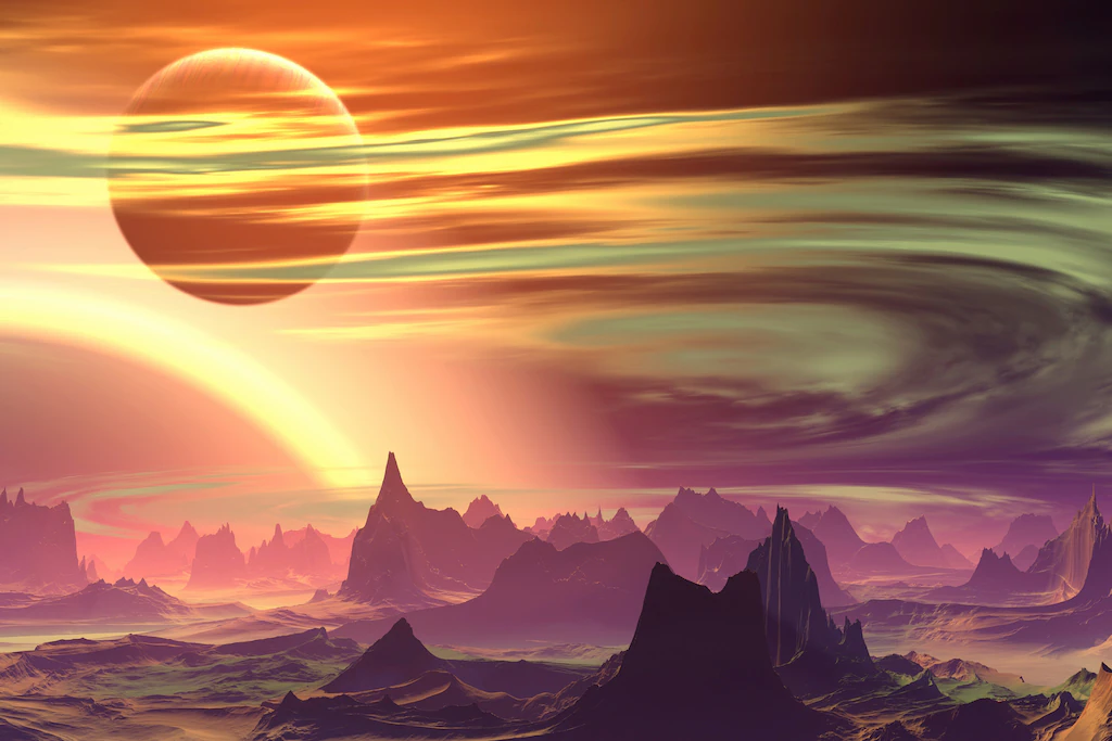 Bild von Papermoon Fototapete "PLANETEN-FUTURISTISCH WELTRAUM MOND GALAXIE UNIVERSUM"