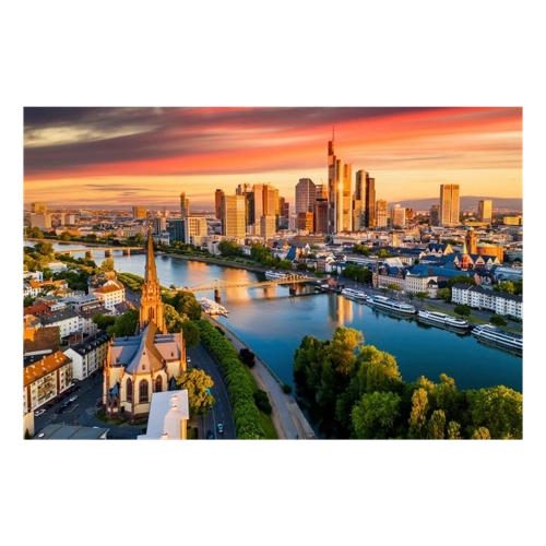 Bild von Papermoon Fototapete „Frankfurt-Main Skyline“