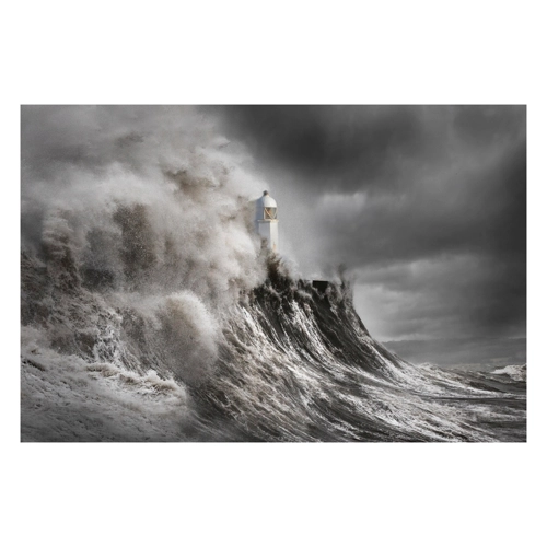 Bild von Papermoon Fototapete "Photo-Art ALEKS GJIKA, DRAMA AM LEUCHTTURM"