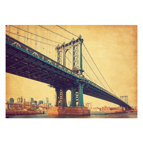 Bild von Papermoon Fototapete BROOKLYN BRIDGE-RETRO NEW YORK MANHATTAN BRÜCKE VINTAGE