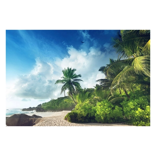 Bild von Papermoon Fototapete "PALMEN-STRAND-SEYCHELLEN TROPISCH INSEL AFRIKA KÜSTE"