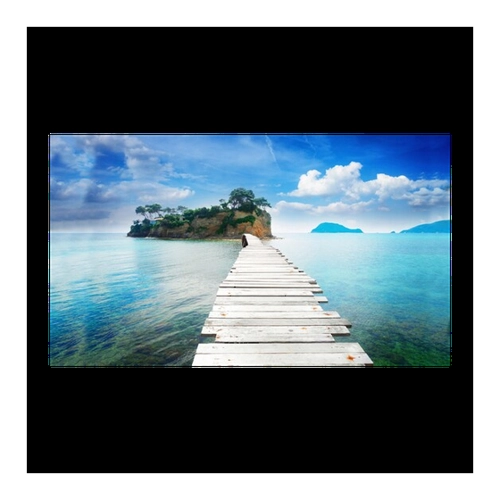 Bild von Papermoon Fototapete »HOLZ-BRÜCKE-AGIOS SOSTIS INSEL PIER STEG MEER SEE WALD« im Test